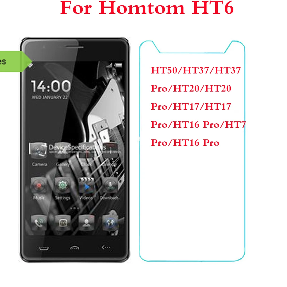Фото Homtom закаленное Стекло для Homtom HT50 HT37 HT17 HT16 HT7 HT6 HT5 HT3 Pro Экран защитная плёнка для НУА вэй крышка 2.5D с уровнем твердости 9H №1