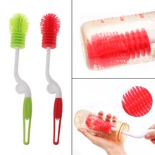 Силиконовые щетинки Детские щетки для бутылочек бутылочка для кормления молока бутылочка с соской Чистящая кисть кухонные принадлежности для 2 цветов