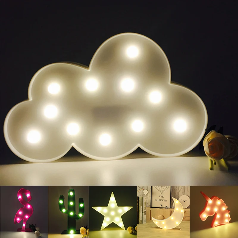 AGM Cloud Light Светодиодный Ночник кактус 3D новинка Luminaria батарея шатер для детей
