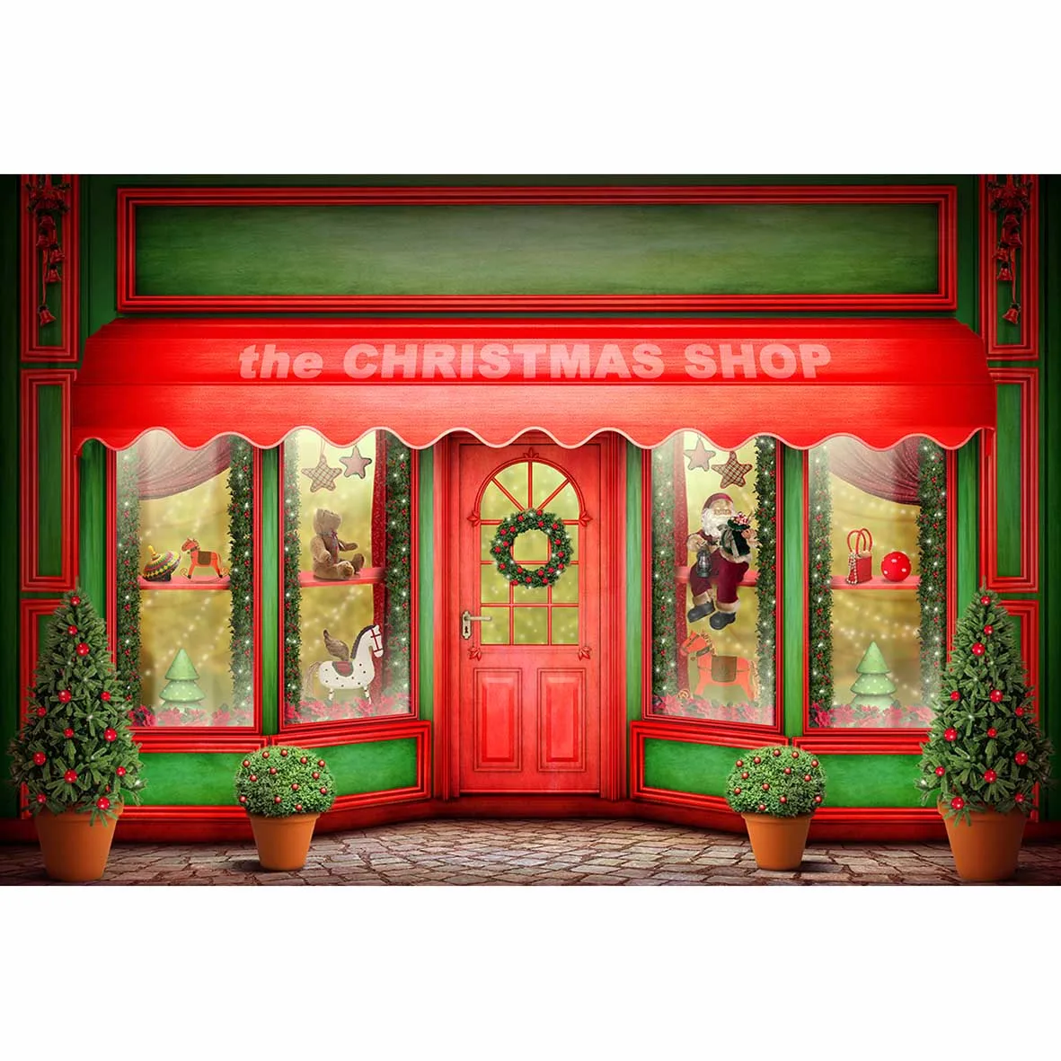 Allenjoy фон для фотосъемки красный зеленый фон для фотосъемки с изображением рождественского окна куклы в горшках студийный фон для фотосъемки