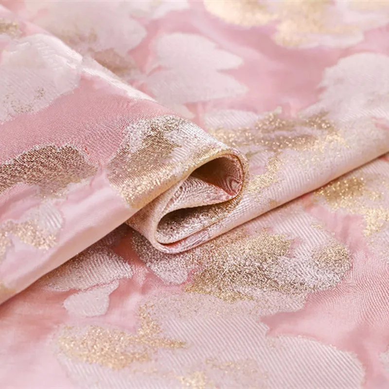 

CF328 The New Spring Fashion Purl Pink Jacquard Fabric For Women Suit Trouser Coat Formal Dress Fabric DIY Material For Sewing
