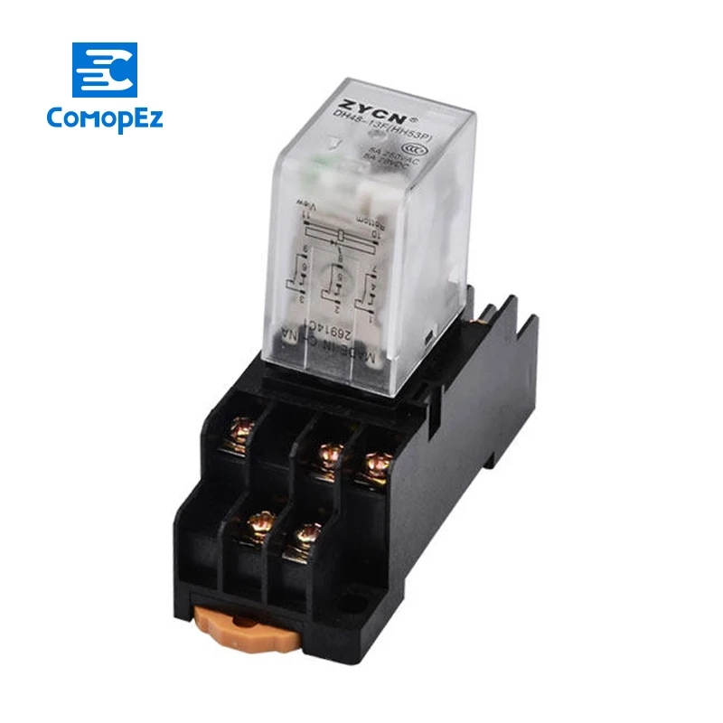 HH53P для MY2NJ модель DPDT 220V 24V 12V Катушка 11 Pin din рейка реле мощности с базой|Реле| |