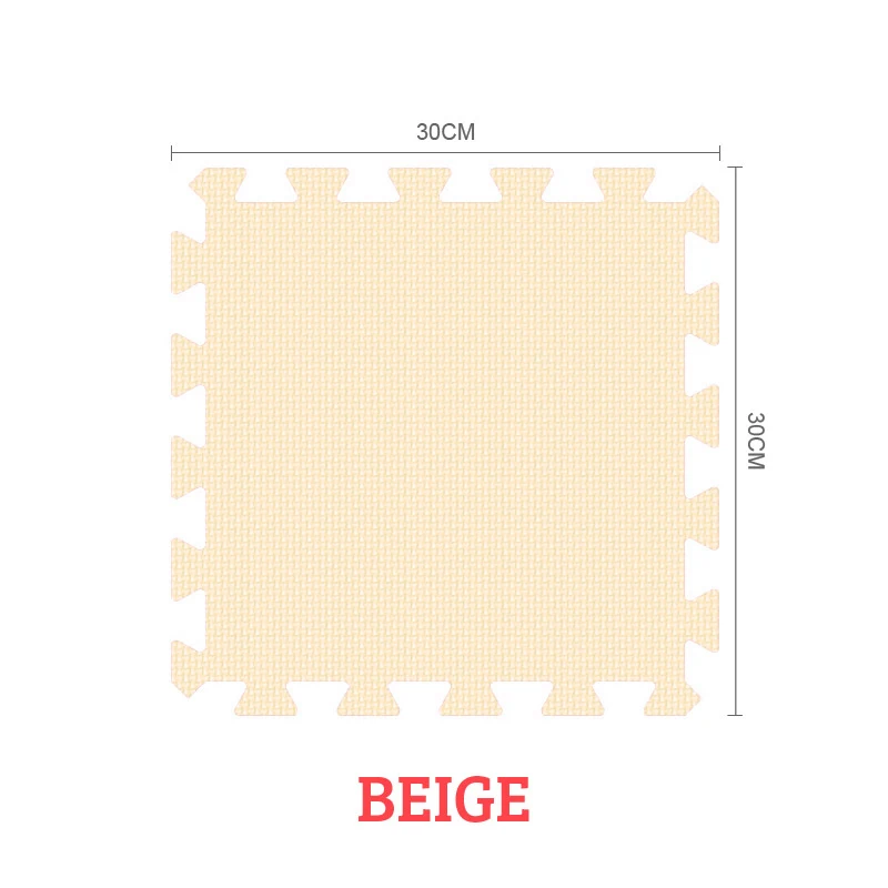 MQIAOHAM детский коврик-пазл из пены EVA для детей/напольный ковер с блокировкой, 30X30 см, 9 или 18/набор толщиной 1 см - Цвет: beige