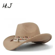 Женская шерстяная открытая западная ковбойская шляпа Женская Джаз Outback Jazz Toca сомбреро размер 56-58 см