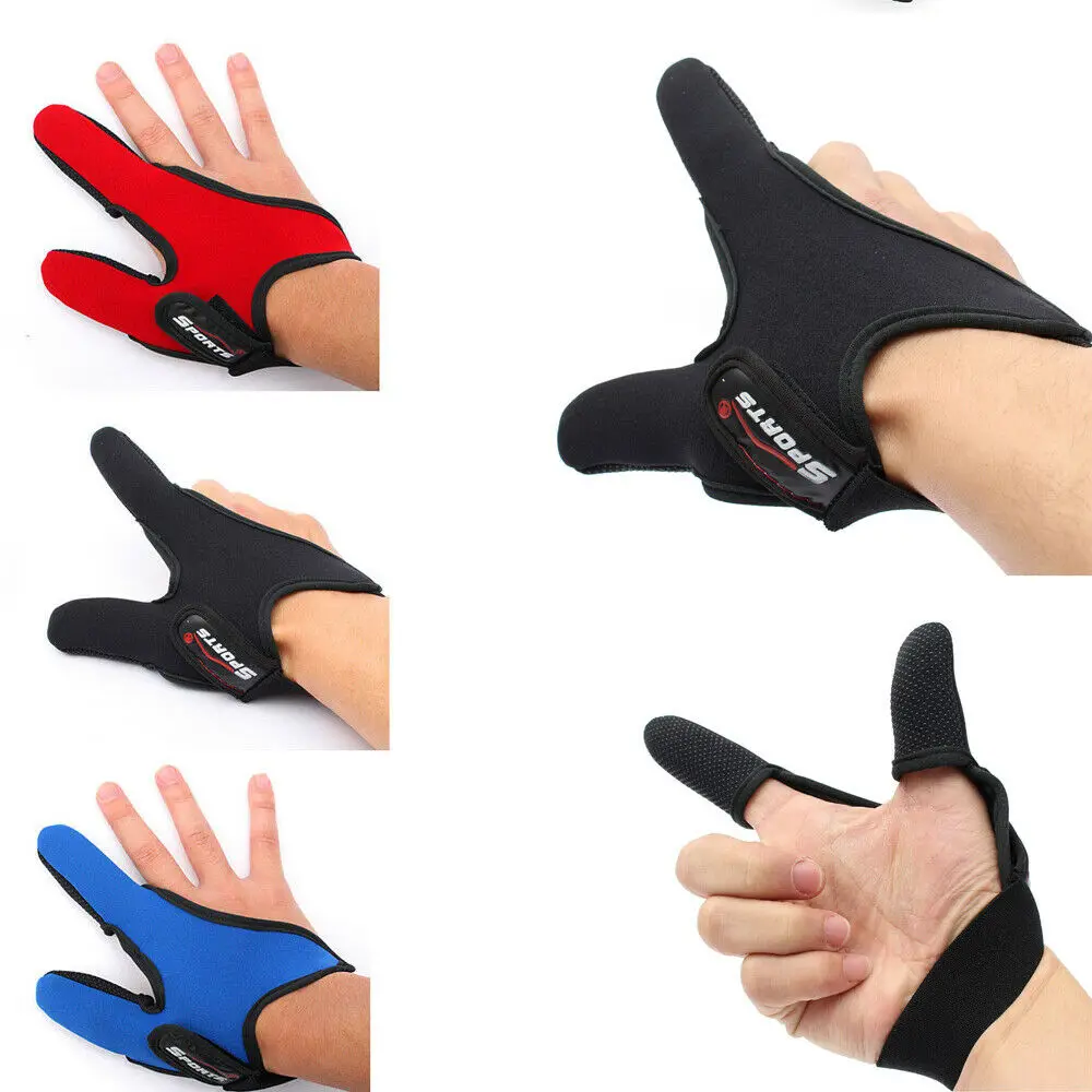 

Two Fish Fishing Finger Gloves Single Finger Stall Protector Casting Adjustable