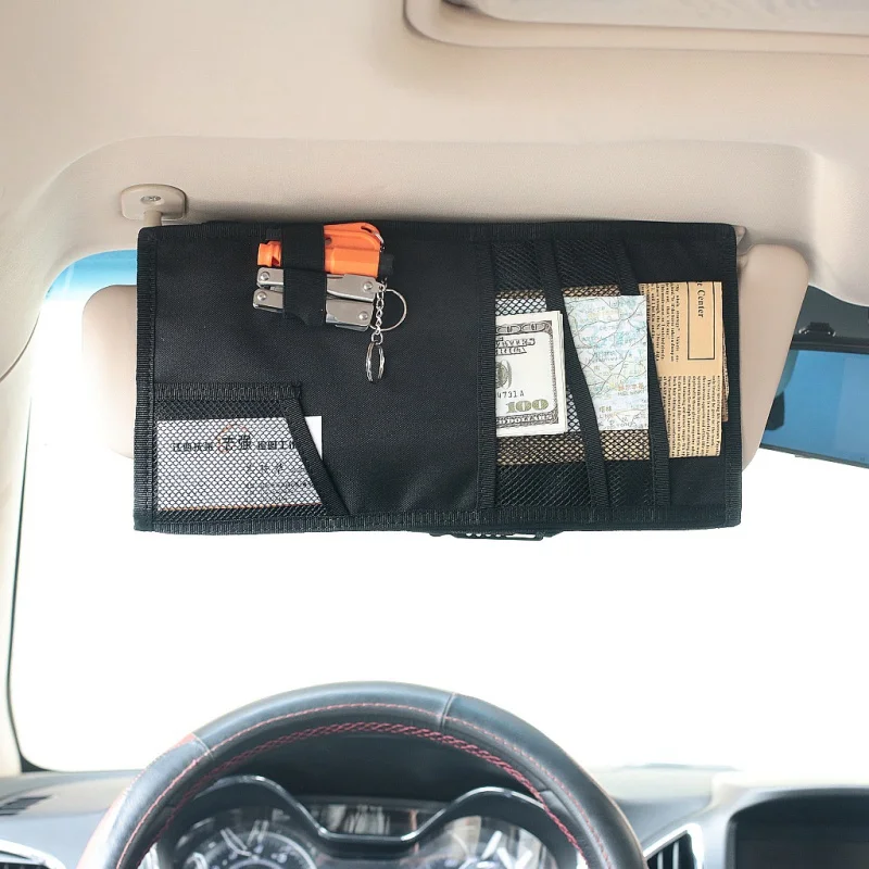 Нейлоновый автомобильный солнцезащитный козырек многофункциональная сумка для хранения автомобильные очки билетные документы
