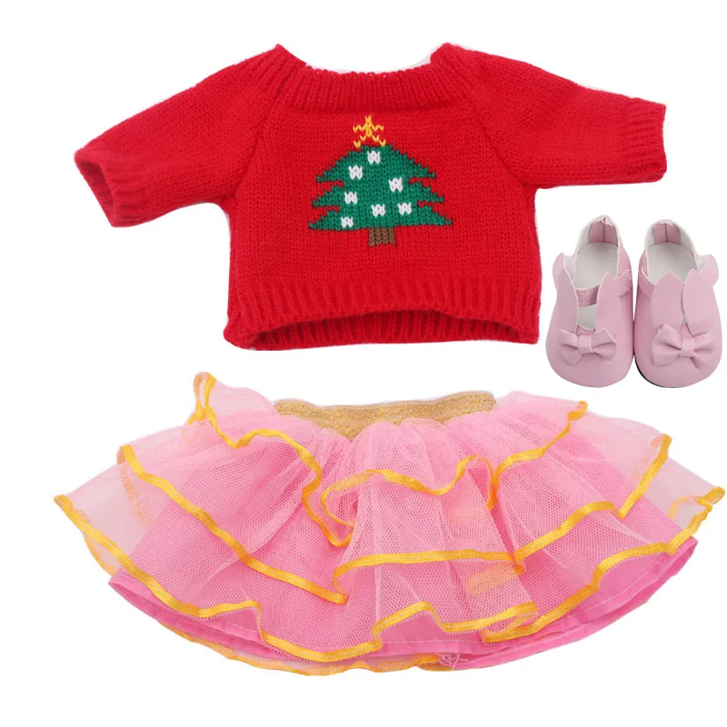 18 дюймов, с круглым вырезом, для девочек одежда ДОКТОР костюм пальто пижамы юбка с обувью Американский born платье детские игрушки подходит 43 см для ухода за ребенком для мам, детские куклы, c236 - Цвет: Pink