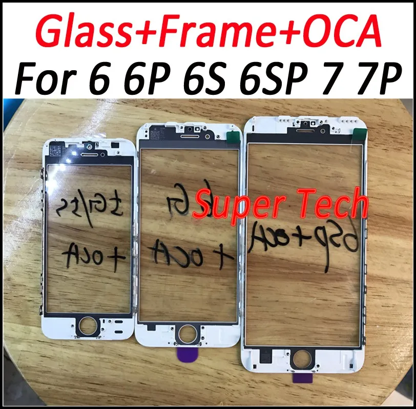 

7 Plus Outer Screen Glass Lens with Frame Bezel and OCA Sticker Assembly Replacement for iPhone 6 6S 6Plus 6SP 7 7Plus DHL free