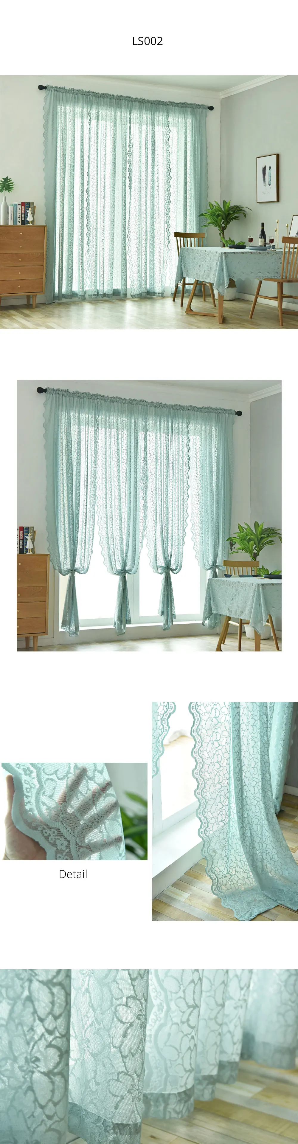 LS001-LS002 NAPEARL 1 Piece Tulle Curtains Floral Lace Jacquard Sheer Drops For Living Room Windows Doors Elegant Panel Fabric Decor Rustic (3)