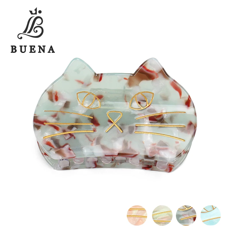 Best Fashion Cute Animal Cat Hair Claws Acrylic Cat Shaped Hair Claw Clips Korean Style Girls Hair Accessories NG060