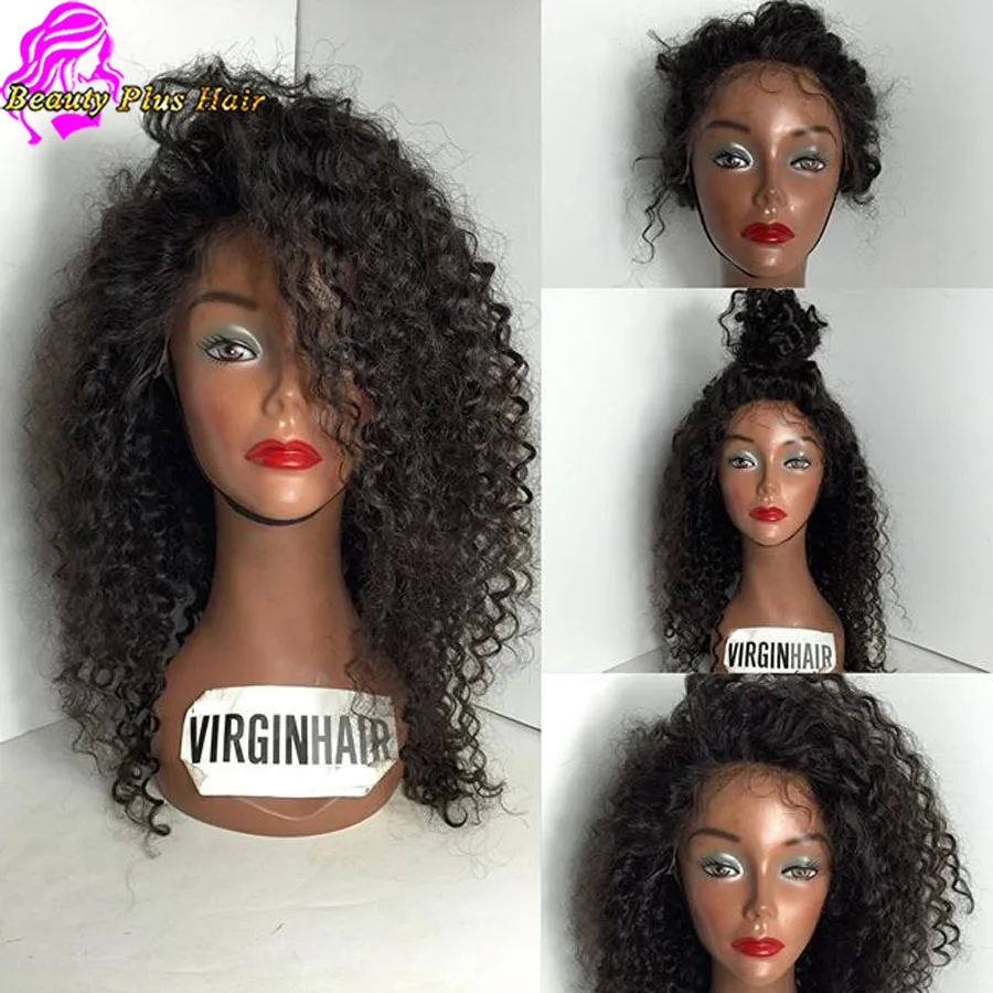 

Glueless Full Lace Wigs For Black Women Black/Brown Front Lace Wig Unprocess Virgin Brazilian Curly Full Lace Wig With Baby Hair