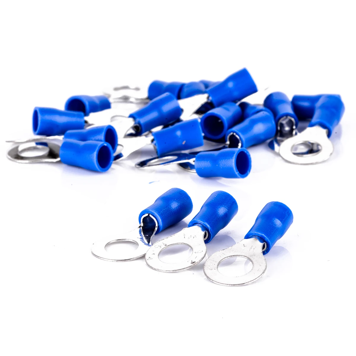 20pcs Insulated Crimp Ring Terminal Blue 14-16 AWG RV 2-6 Electrical Wire Connectors Terminals