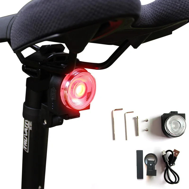 ANTUSI велосипедные шлемы безопасности задний светильник 4 светильник режима 7 цветов MTB Хвост светильник USB зарядка Водонепроницаемый Road Bike Flash Предупреждение лампа