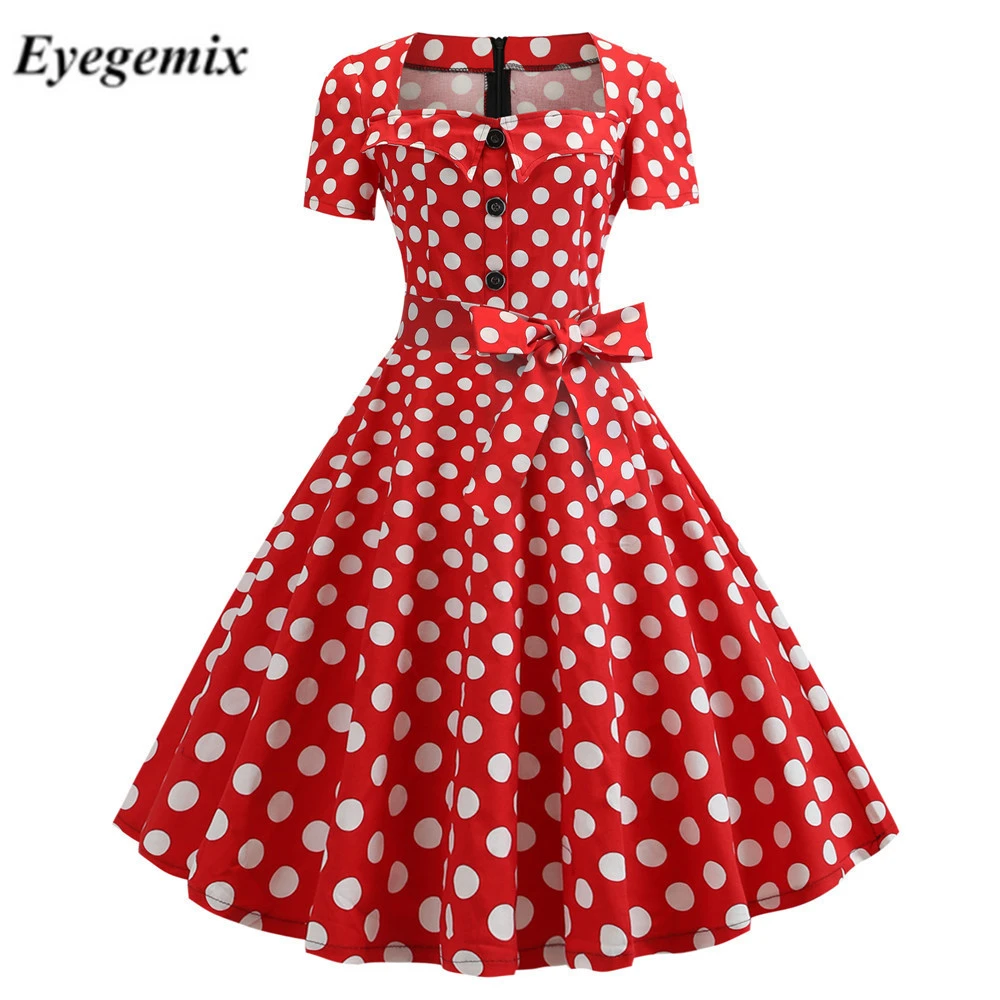 polka dot dress 1950s style