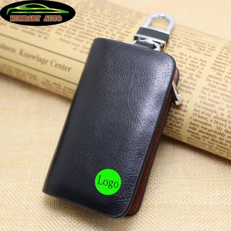 

KUNBABY 10pcs/lot Cow Leather Car Key Case Cover Key Holder Key Wallet For All Cars Free Shipping Model 3