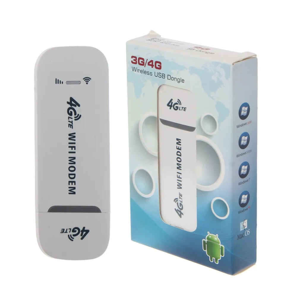 

White 4G LTE USB Modem Wireless Network Adapter Dongle With TF SIM Card Without WiFi Portable