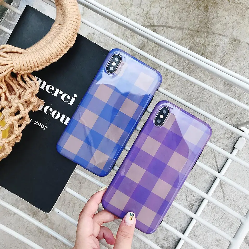 Для iphone 6 7 8 TPU синий квадратный Телефон задняя крышка для 6S плюс Funda X s Drop-proof |