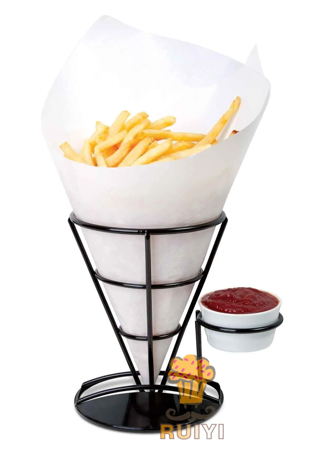 2014 New French Fry Stand with Condiment Stand, French Fries Chip Cone