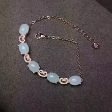 Браслет из натурального белого нефрита, браслет из натурального драгоценного камня, серебро 925 пробы, Модные Элегантные Изысканные женские вечерние ювелирные изделия