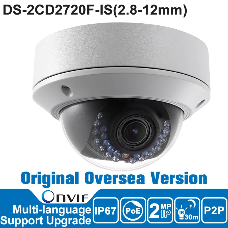 Hikvision IP Camera 2MP DS-2CD2720F-IS 2.8-12mm IP Camera 1080P POE Vari-focal IR Dome Security Outdoor Camera