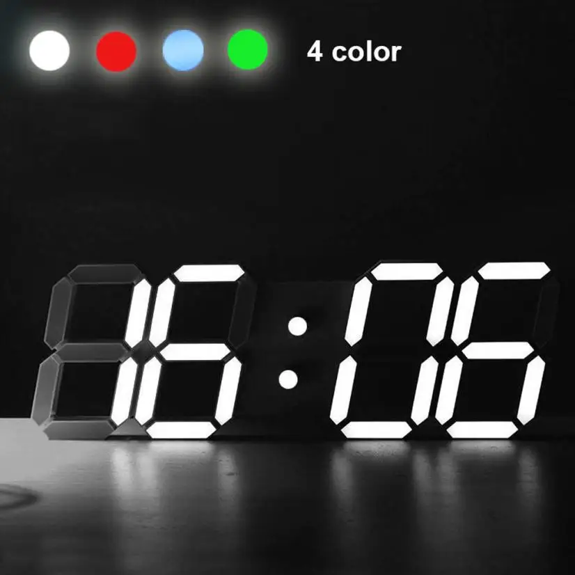 Часы хорошего качества Современные цифровые светодиодные настольные ночные настенные часы Будильник 24 или 12 часов Дисплей 2017d12