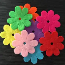 ФОТО new 150pcs mix 35mm padded felt spring flower appliques crafts wedding making diy a66a*3