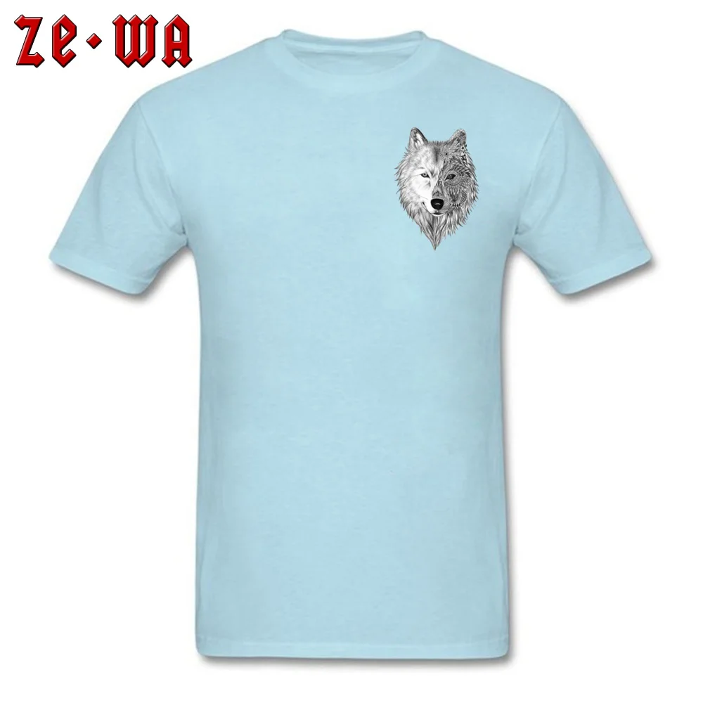 tattoo artist gray wolf Summer/Fall Pure Cotton O-Neck Tees Short Sleeve Normal Top T-shirts 2018 New Fashion Top T-shirts tattoo artist gray wolf Chest light
