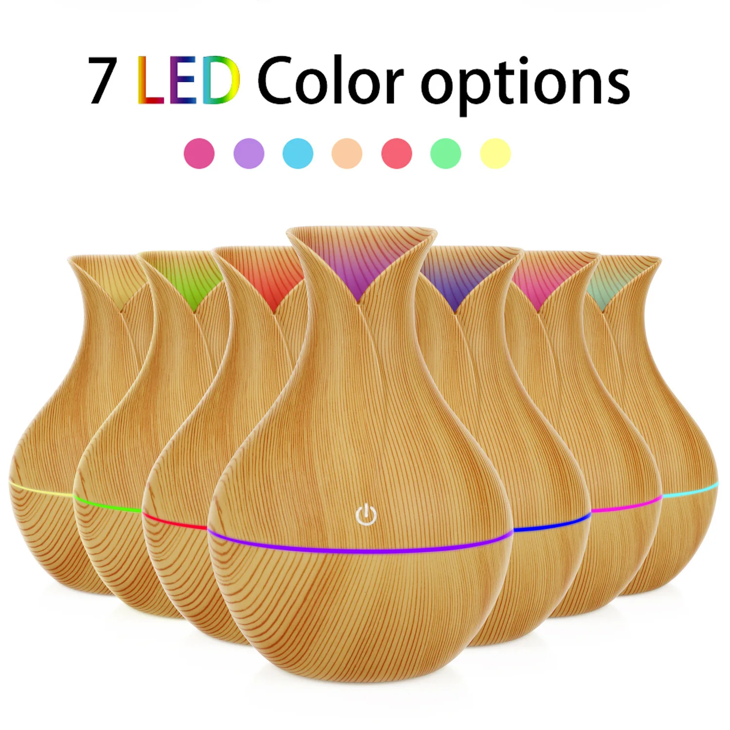 

Electric humidifier aroma oil diffuser ultrasonic wood air humidifier USB cool mini mist maker LED lights for home office