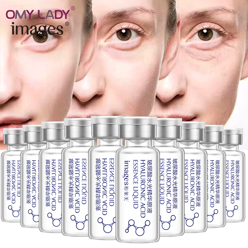 10PCS Images Hyaluronic acid facial serum essence brightening whitening
