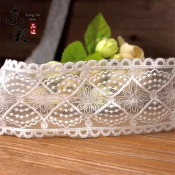 

15yard* 6.4 cm Embroidery White Lace Ribbon Lace Fabric DIY Sewing Handmade Crafts Wedding Decor Fashion Skirt Accessories