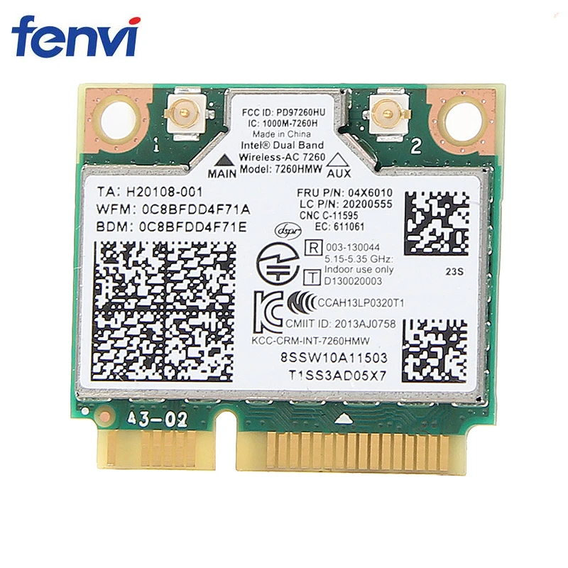 Ibm Lenovo Thinkpad Wireless Wifi Card Intel Wireless Ac 7260 7260hmw 867mbps 802 11 Ac Mini Pci E Dual Band Fru 04x6090 Network Cards Aliexpress