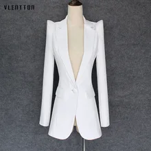 High quality long blazer woman spring autumn 2019 new office elegant one buckle pocket Long sleeve Shrug jacket ladies blazer High quality long blazer woman spring autumn 2019 new office elegant one buckle pocket Long sleeve Shrug jacket ladies blazer
