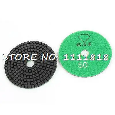 

2 Pcs 100mm Concrete Stone Marbles Diamond Polishing Pad Grit 50 4 Inch Dia Green