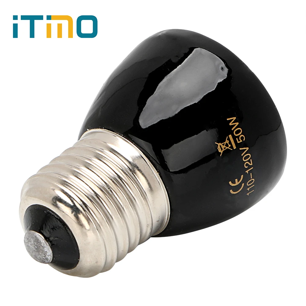 

50W 100W Bulb Infrared E27 Ceramic Emitter 110V/220V Lamp Heat Light Black Mini For Reptile Pet Brooder