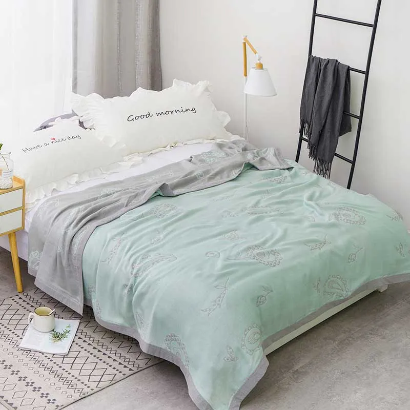 

Bamboo Fiber Throw Blanket for Travel Nap Single Double People Summer Air-conditioning Soft Breathable Bedspread Bedding