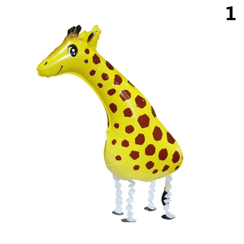 Для вечеринки в стиле сафари 3D Гуляющие гелиевые воздушные шарики в виде животных фольги детский душ джунгли воздушный шар День Рождения украшения Дети Babyshower балон - Цвет: 1-Giraffe