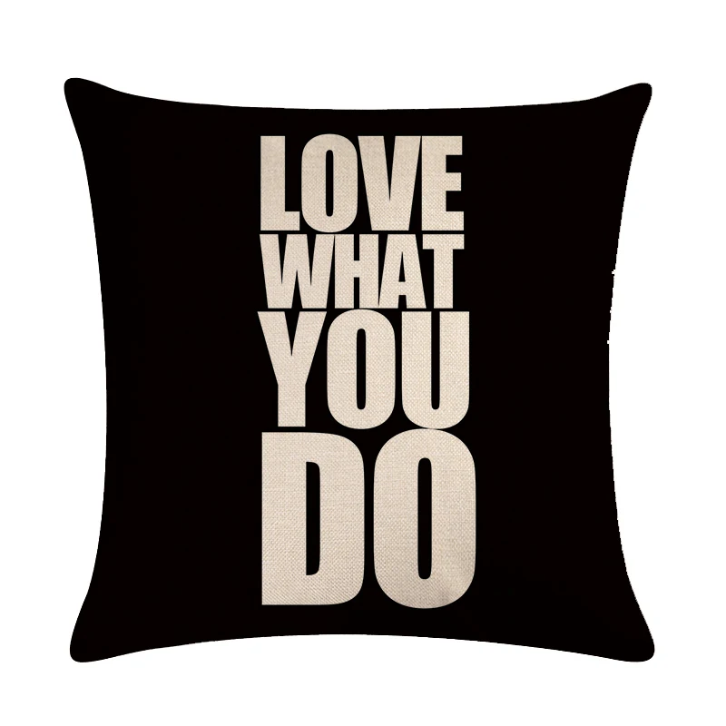 Наволочка с узором Love what you do и декоративная наволочка для гостиной 45*45 см