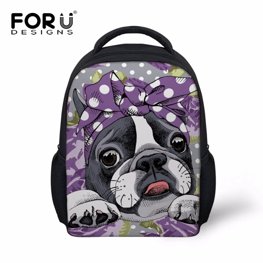 FORUDESIGNS Детские рюкзаки для девочек с героями мультфильмов Boston Terrier ортопедический рюкзак Детская сумка Детские сумки Mochila Infantil