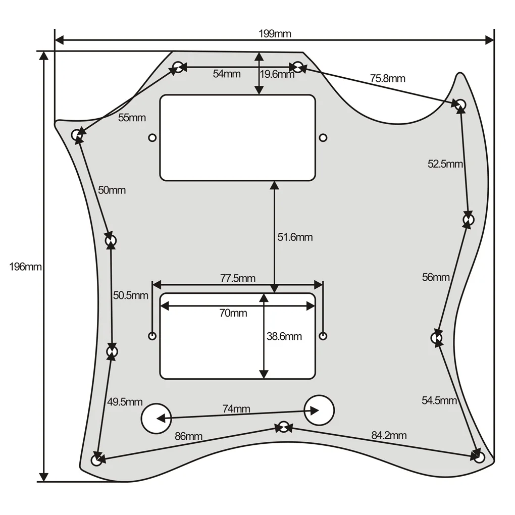 FLEOR Full Face SG Гитара Pickguard скретч пластина Черный 3 слоя с винтами для SG Стиль запасные части для гитары