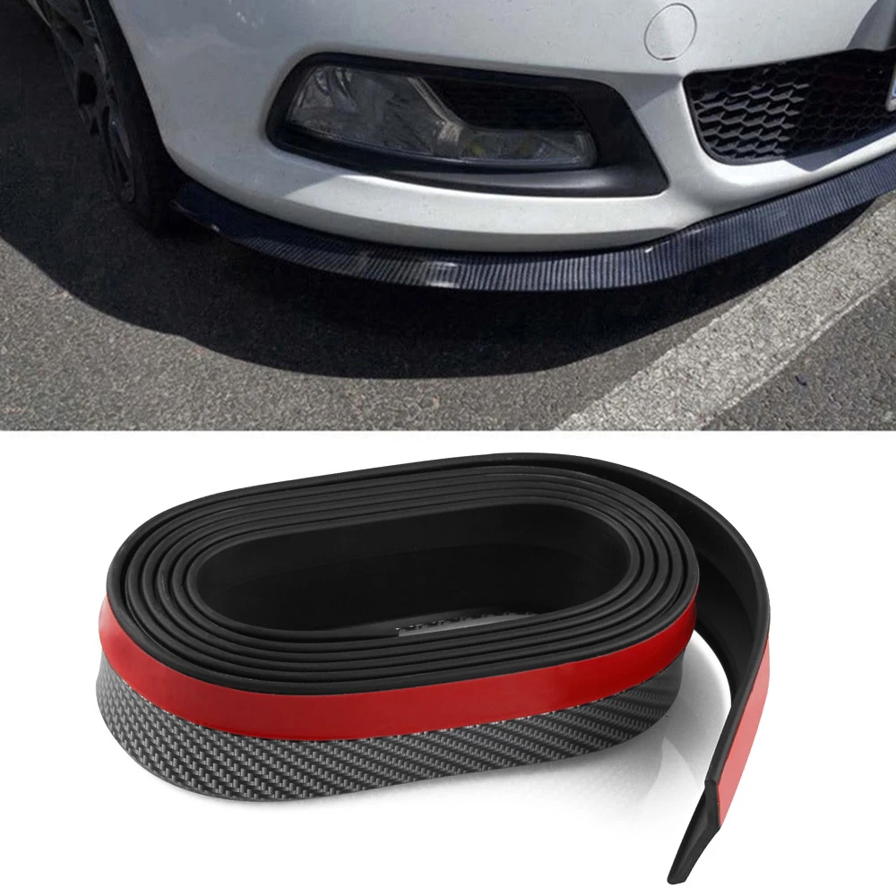 Carbon Fiber Car Rubber Bumper Strip Car Protectors Front Bumper Lip