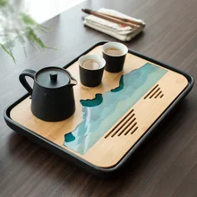 TANGPIN пластиковые и бамбуковые чайные подносы чайный столик ручной работы поднос для сервировки кунг-фу аксессуары для чая