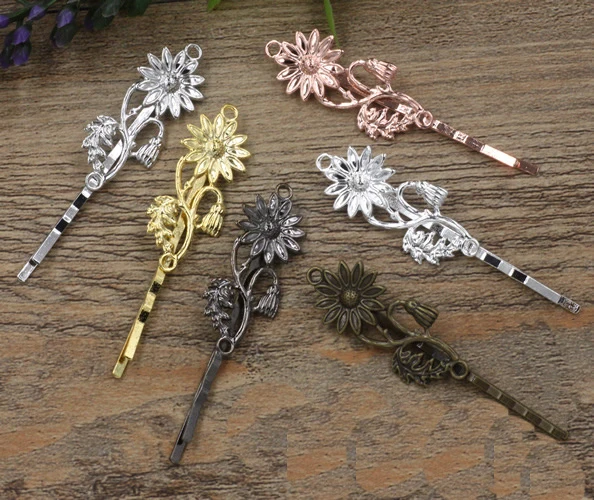 

10pcs Vintage Sun Flower Hair Jewelry Charm Women Hairclip Hairpin Word Folder Hairclips Barrettes Retro Hair Wear For Female