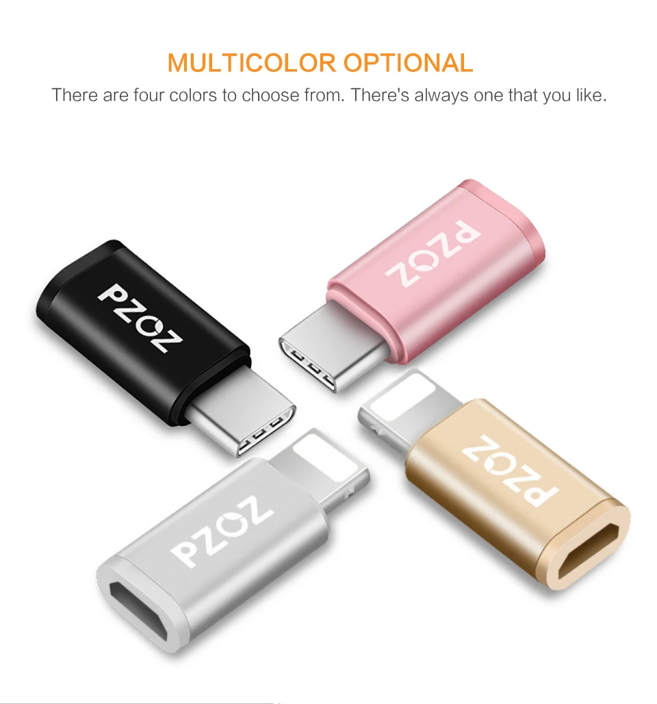 PZOZ Micro USB адаптер для 8 pin type c otg зарядки данных для iPhone Xs Max Xr X 8 7 6 5S iPad зарядное устройство кабель type-c usb c адаптер