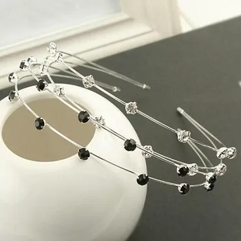 

New Fashion Hair Accessories Headdress Rhinestone Crystal Headband Headband Double Layer Styles Female fine