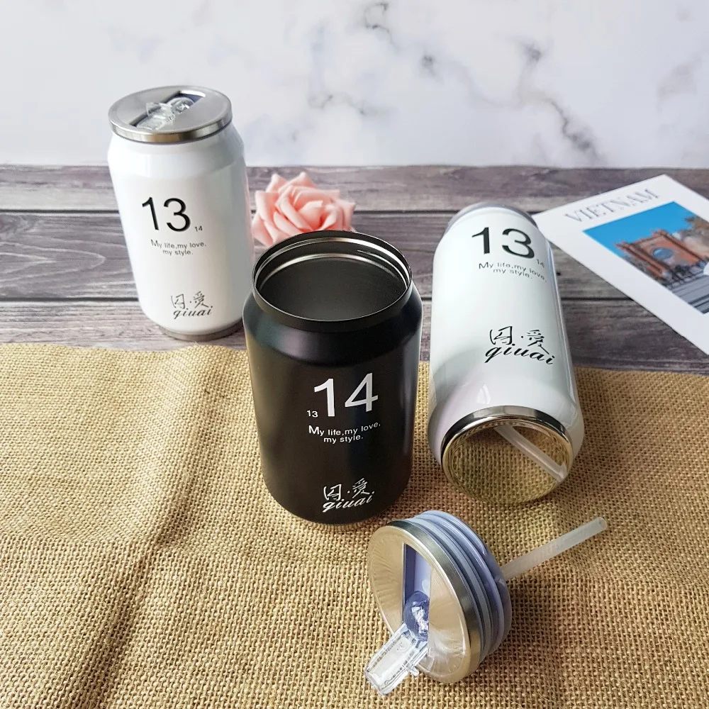 

Termos flask bottle mini thermo cup mug Vacuum Flasks stainless steel Creative Beverage cans with straw Thermos water bottle