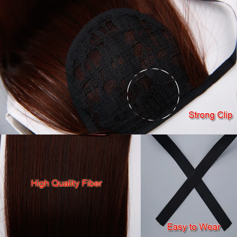 Allaosify 2" длинные вьющиеся волосы на заколках в хвосте накладные волосы конский хвост шиньон с заколками синтетические волосы конский хвост наращивание волос