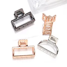 Женский геометрический коготь для волос Одноцветный Краб для волос Ретро квадратная форма заколки для волос с жемчугом когти аксессуары для волос большой размер шпилька