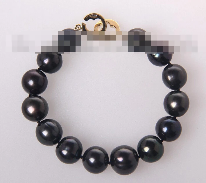 

FREE SHIPPING>>>@@ > 01064 round black freshwater cultured pearl bracelet