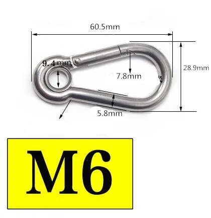 Высокое качество нержавеющая сталь пружинная Пряжка Карабин зажим фиксатор винт подвесной брелок оборудование для кемпинга - Цвет: J