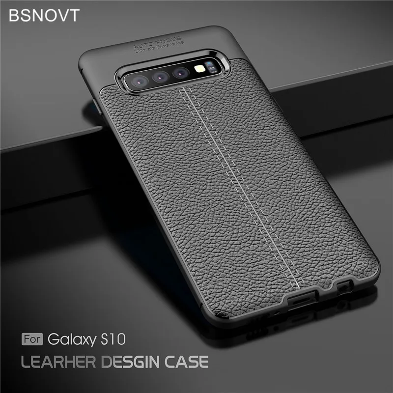 For Samsung Galaxy S10 Case Silicone PU Leather Anti-knock Phone Cover Funda BSNOVT | Мобильные телефоны и аксессуары